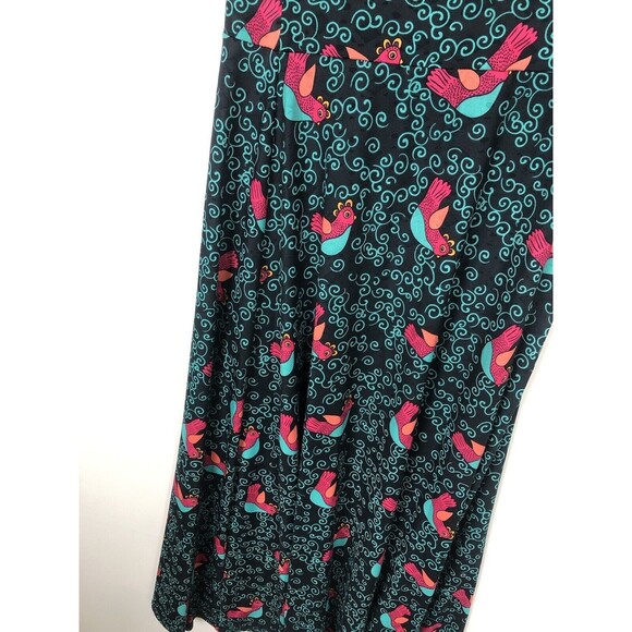 Lularoe Green Scroll Bird Maxi Skirt Women's Size XS - Picture 3 of 4